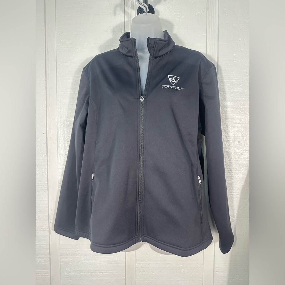 Top Golf Black Full Zip Soft Shell Jacket Size 2XL EUC